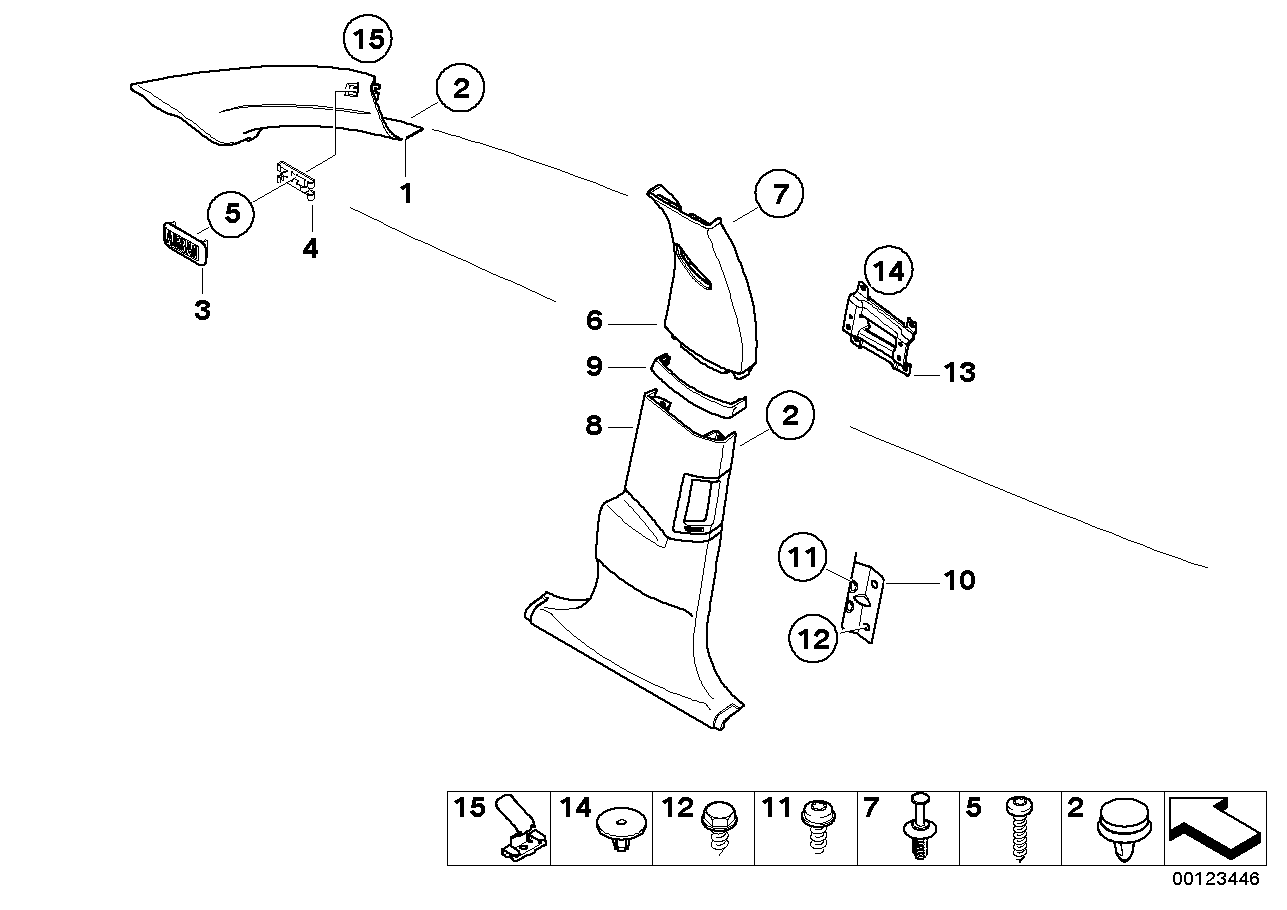 BMW 51437151990 Covering Column-Center Top Right