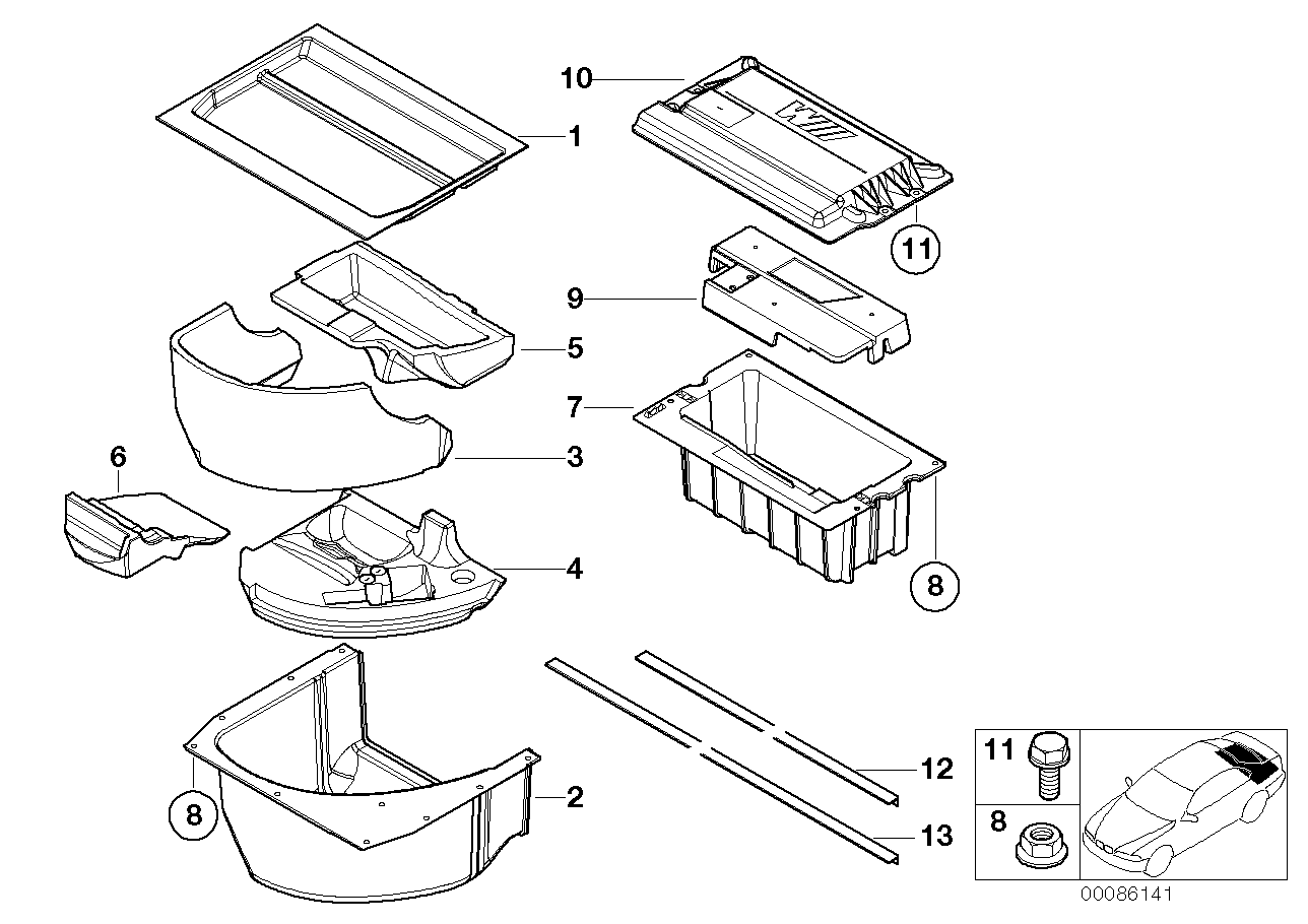 BMW 51712498950 Insert, Multifunctional Pan, Top