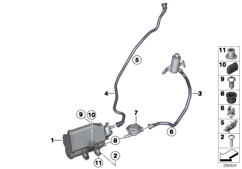 BMW 16127296994 Breather Line