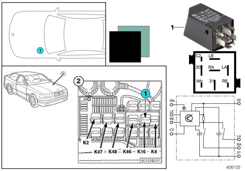 BMW 61311374207 HAZARD WARNING RELAY