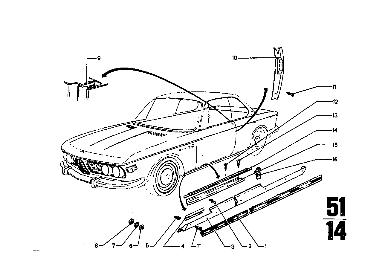 BMW 51131810552 Sill Strip, Right