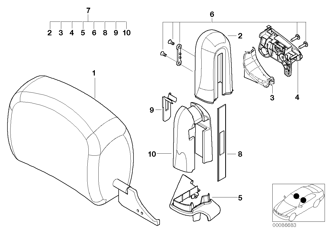 BMW 52107025608 Covering Outer Right