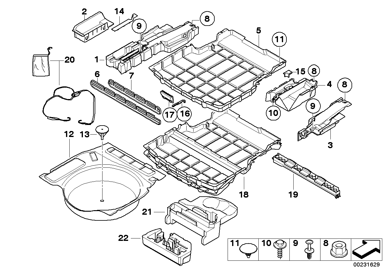 BMW 51476951092 Hook For Storage Tub