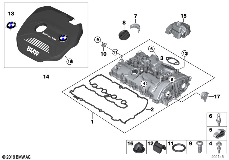 BMW 11128638458 Cover, High-Pressure Pump