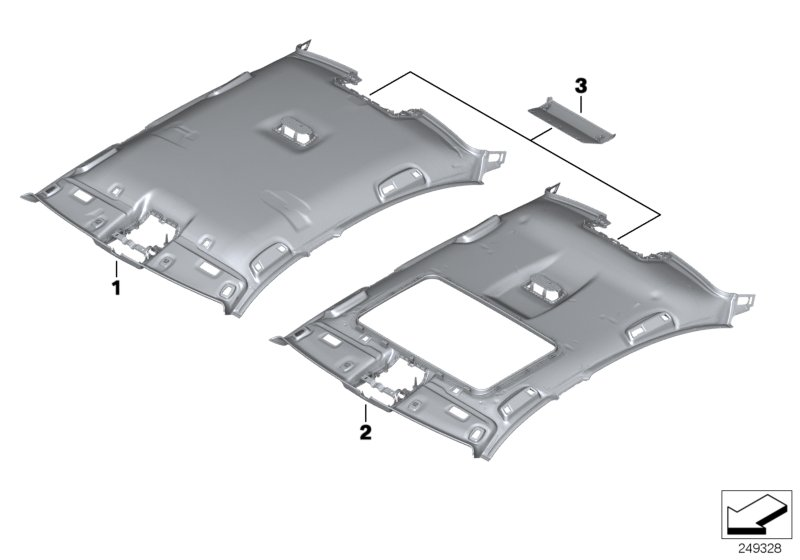 BMW 51447982781 Moulded Roofliner, Sunroof, Alcantara