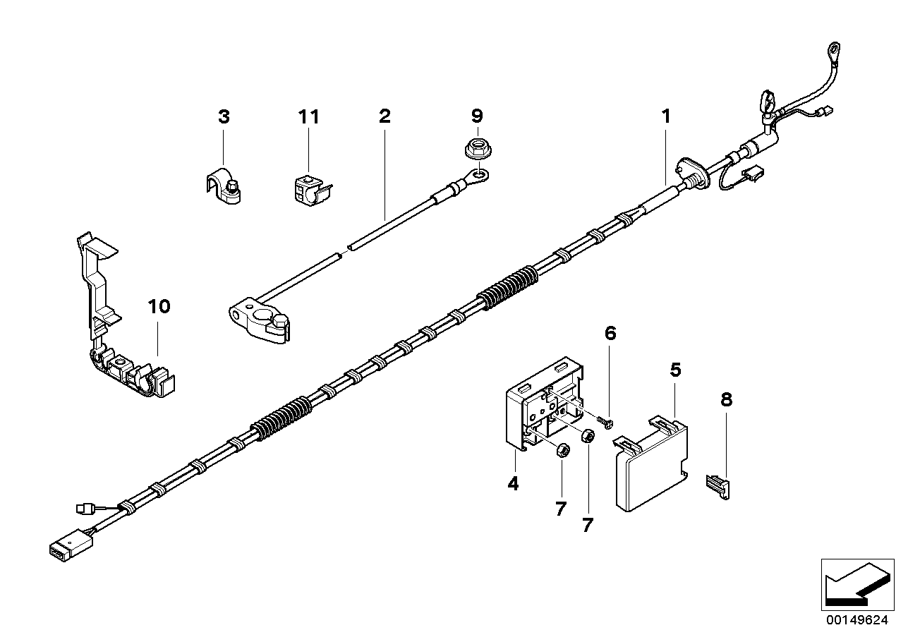 BMW 61116939937 Repair.Cable For Battery Clamp A.Control Unit