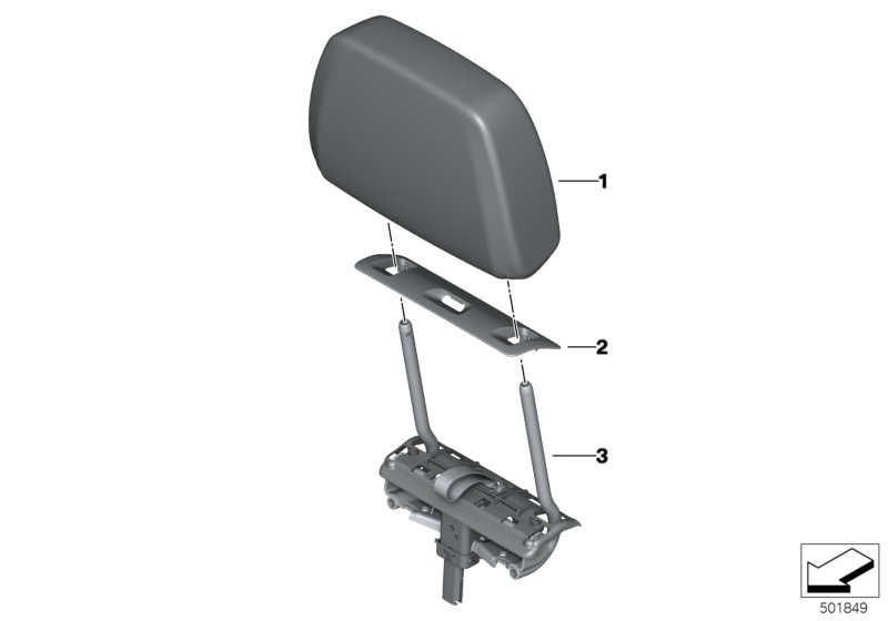 BMW 52307941596 HEADREST, REAR LEATHER