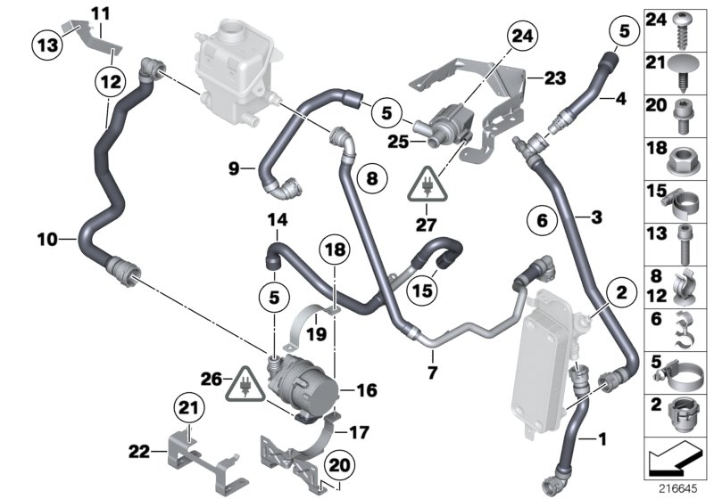 BMW 17127592452 Bracket, Coolant Hose