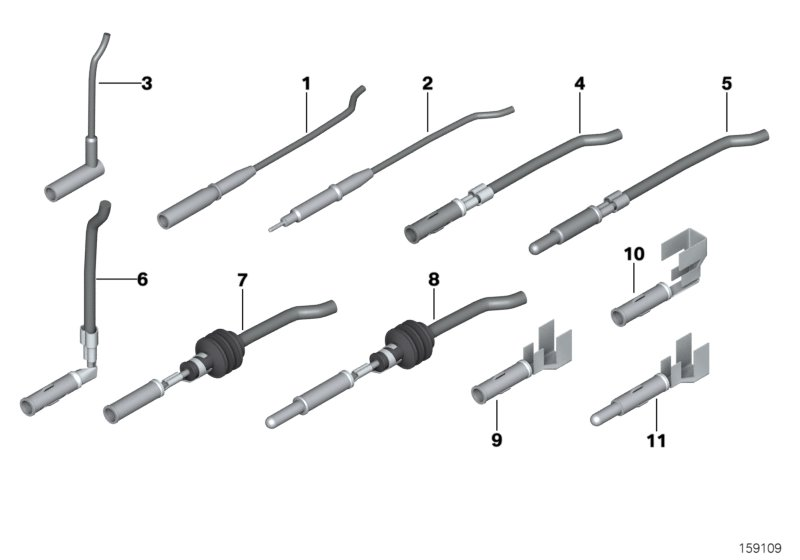 BMW 61130007453 Round Plug-In Contact 2.5 With Cable