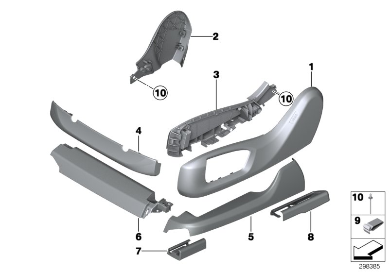 BMW 52107319038 Trim, Seat Rail, Front Right