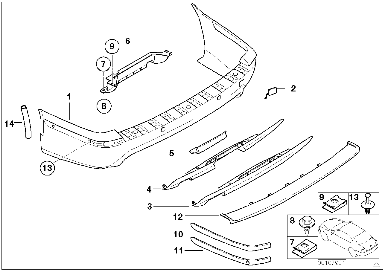 BMW 51127901491 Moulding Rocker Panel Rear Left