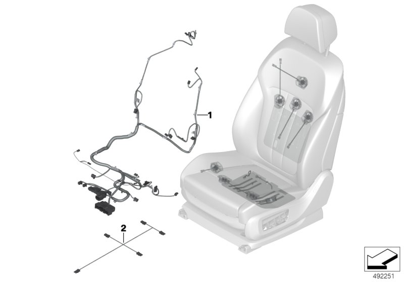 BMW 61128714222 WIRING SET SEAT RIGHT