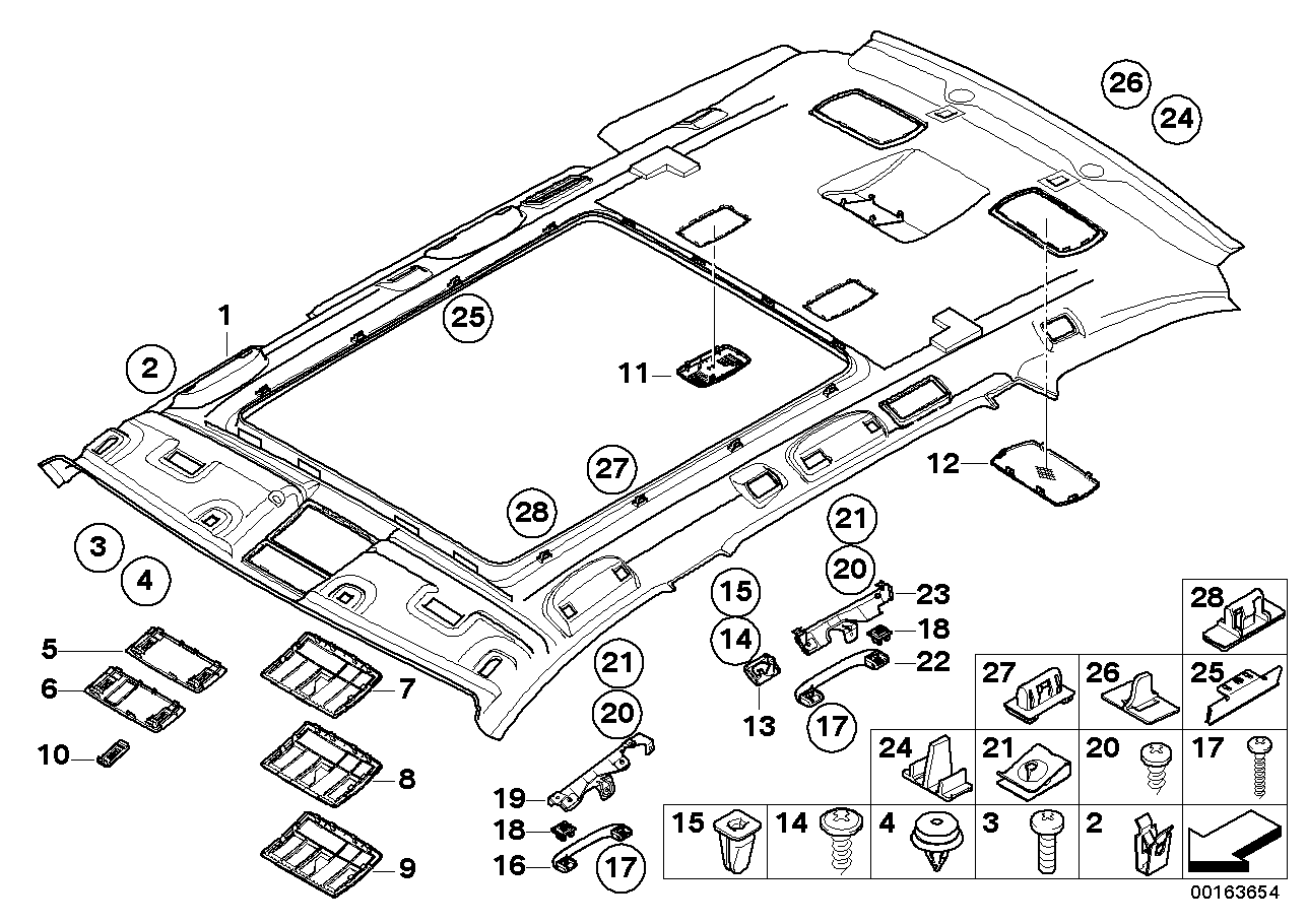 BMW 51447111532 Head Lining Support