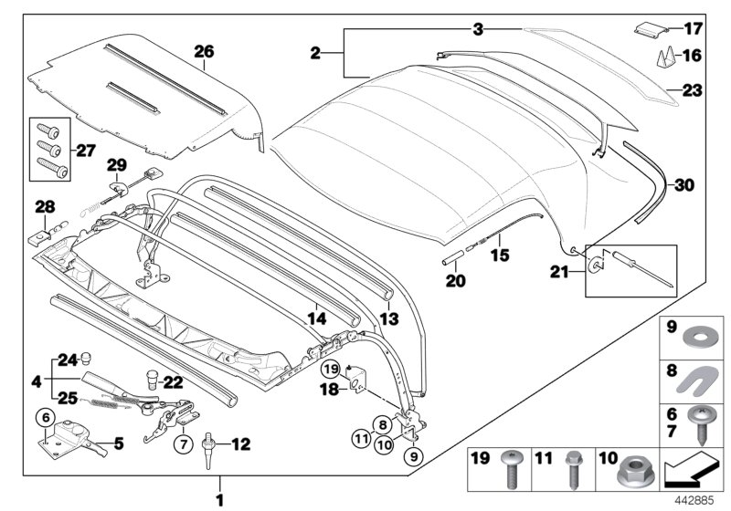 BMW 54312327863 Cover, Folding Top