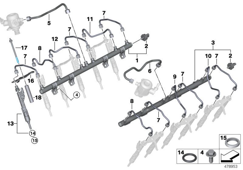 BMW 13648623531 BRACKET INJECTOR