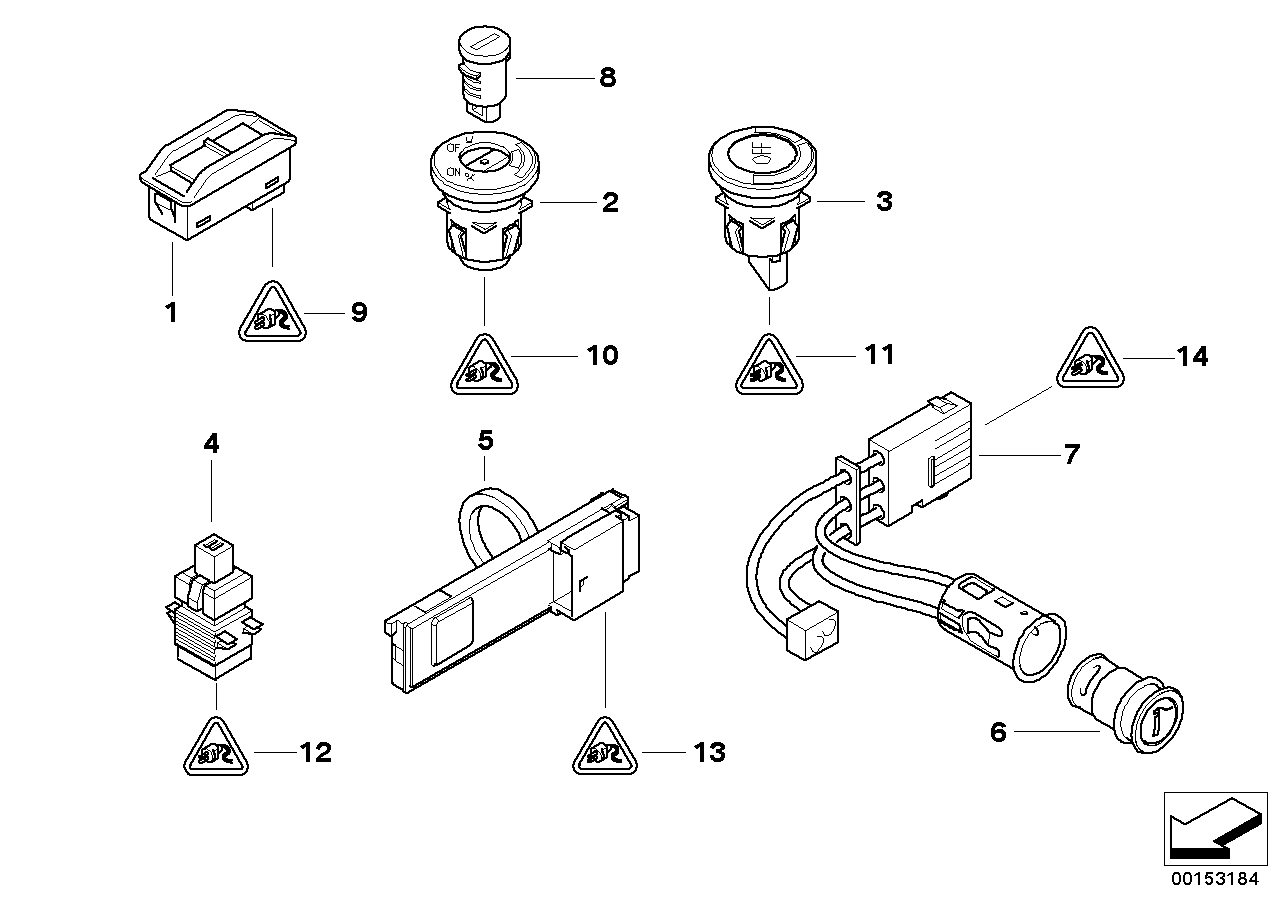 BMW 61316940457 Airbag-Off Indicator