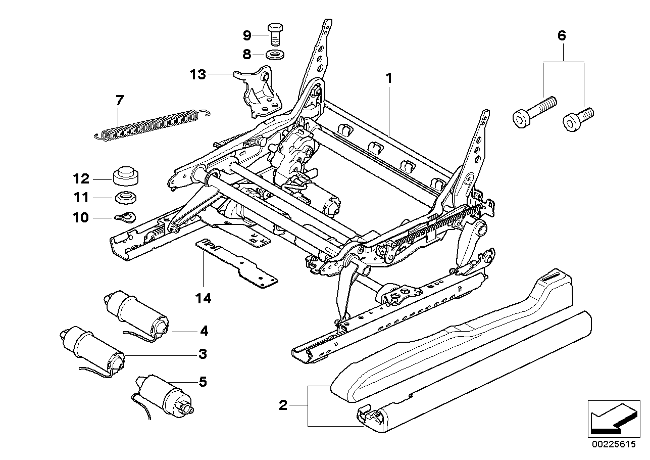 BMW 52103410614 Electrical Seat Mechanism, Right