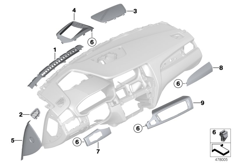 BMW 51459212925 Cover, Dashboard, Left