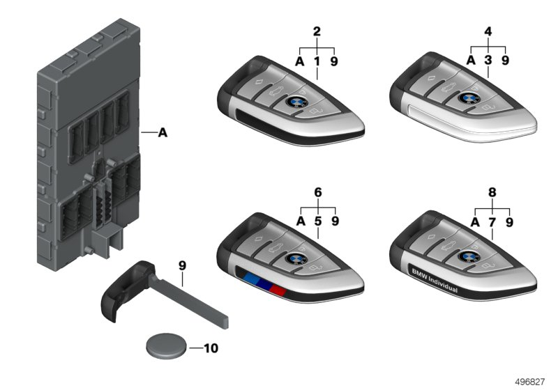 BMW 66128717533 REMOTE CONTROL INDIVIDUAL