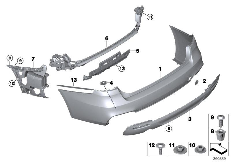 BMW 51128061549 Panel, Bumper, Primed, Rear