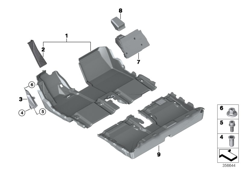 BMW 51477288505 INSERT FOR FOOTWELL, PASSENG