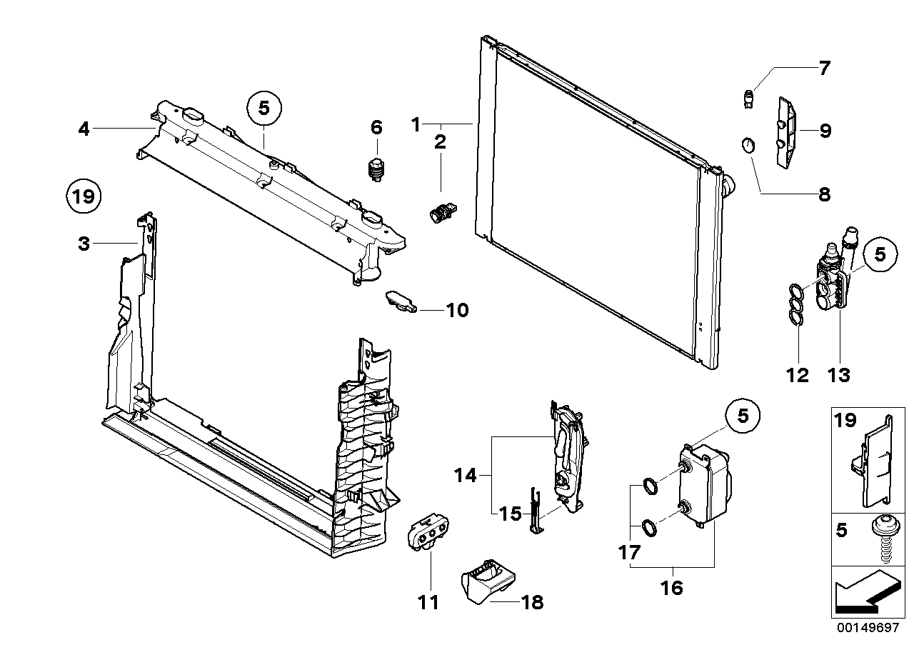 BMW 17117544526 Lower Cooler Bracket