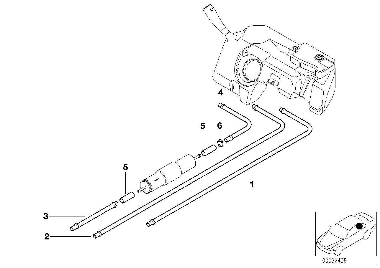 BMW 16121183042 Fuel Feed Line