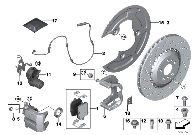 BMW 34206898596 BRACKET, BLACK, RIGHT