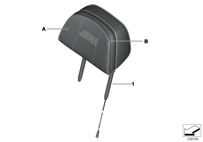 BMW 52107985504 Headrest M Multifunction Seat, Leather