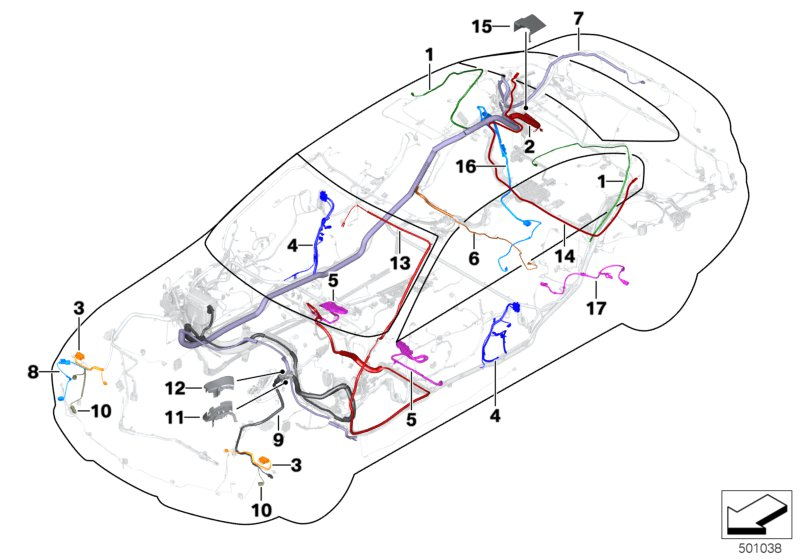 BMW 61129387650 REP. WIRE FOR SAFETY BATTERY