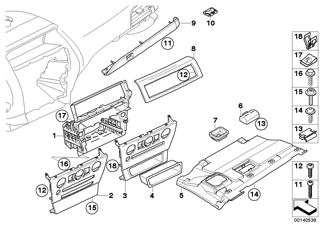 BMW 51458041742 Decorating Cover For Instrument Panel, Center