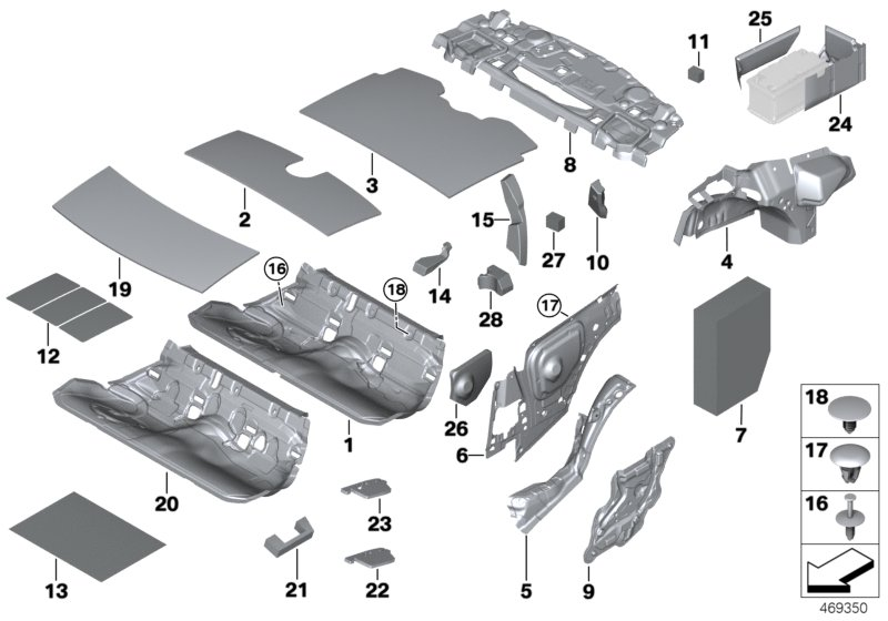 BMW 51487366161 NOISE INSULATION FOR HINGE C