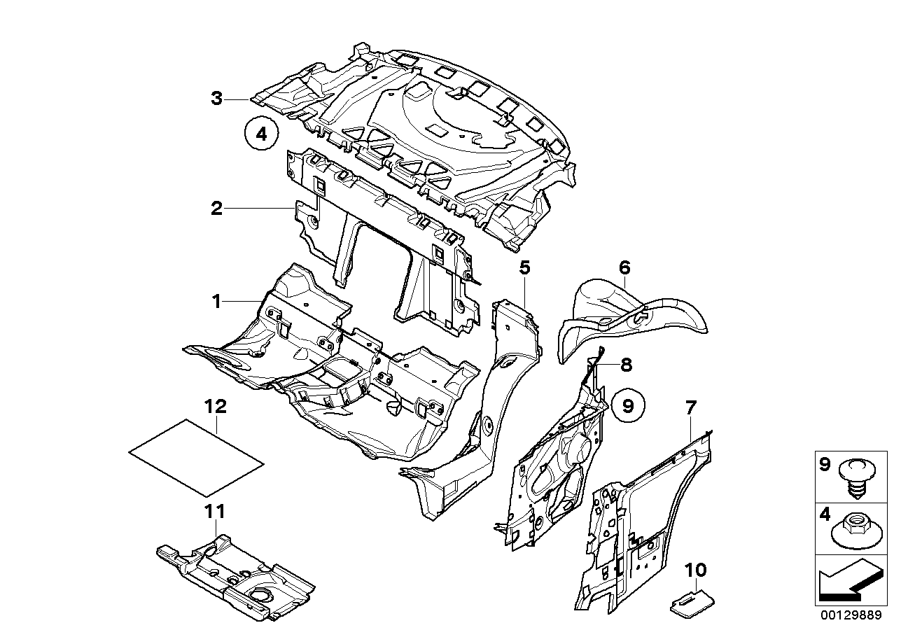 BMW 51487009038 Sound Insulation Floor Rear