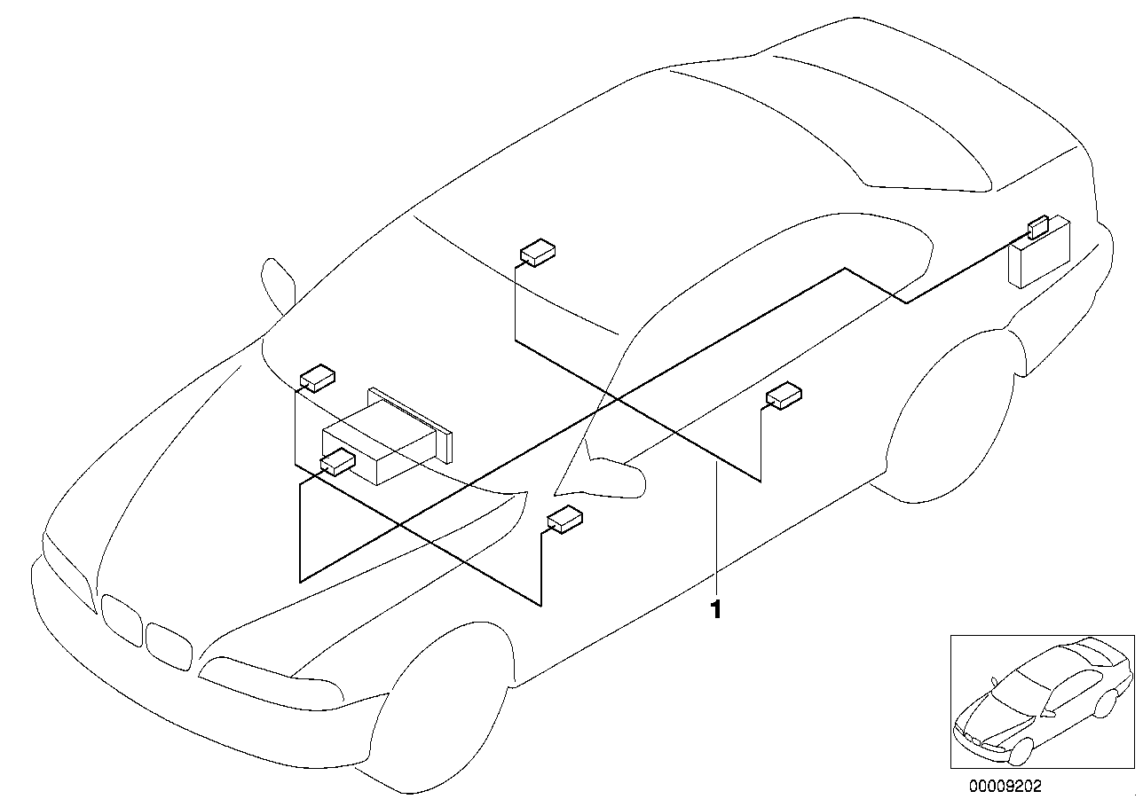 BMW 61126909613 Audio Wiring Harness Hifi