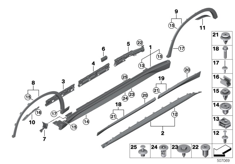 BMW 51777403401 Trim, Underride Protection, Primed, Left