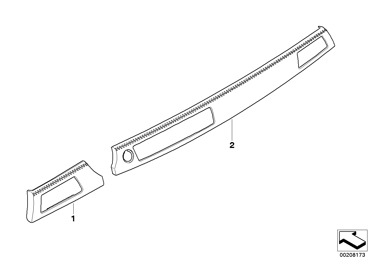 BMW 51457979364 DECOR STRIP, LEATHR, INSTR.