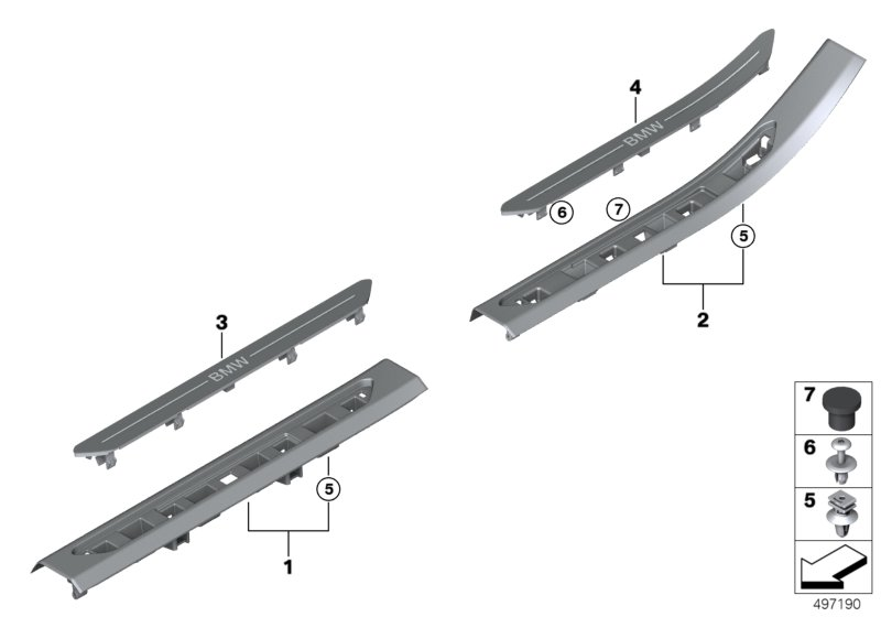 BMW 51477442178 INSERT, DOOR SILL, RIGHT REA