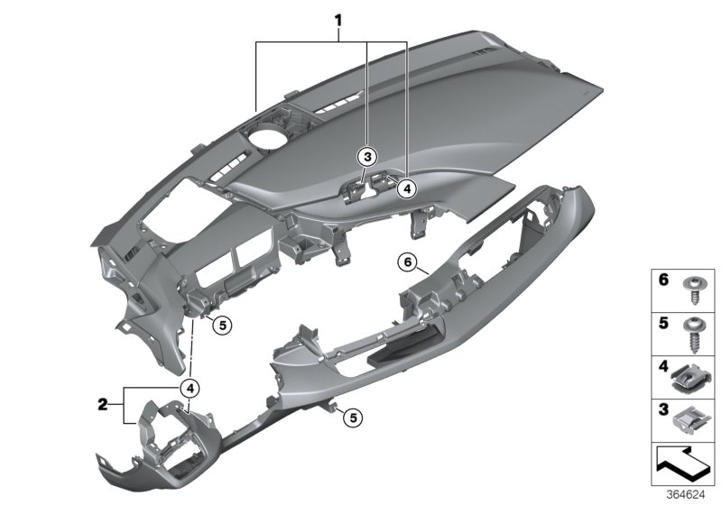 BMW 51452452153 INSTRUMENT PANEL, BOTTOM SEC