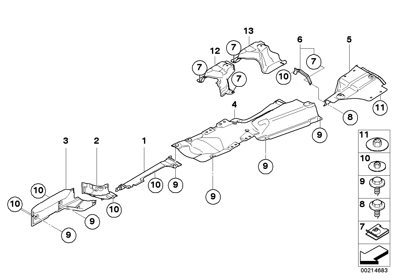 BMW 51483400174 Heat Insulation, Cross Front Right