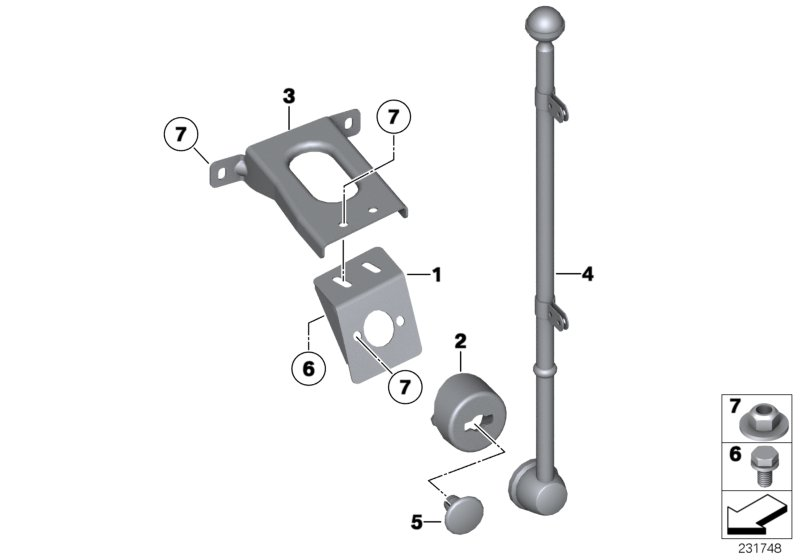 BMW 72607206102 Holder, Standard, Right