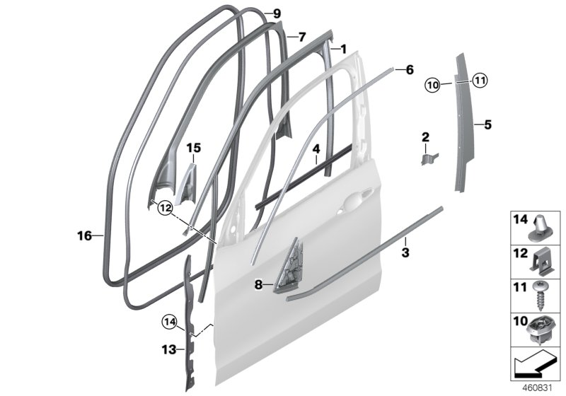 BMW 51337289624 Channel Cover,Exterior,Door, Front Right