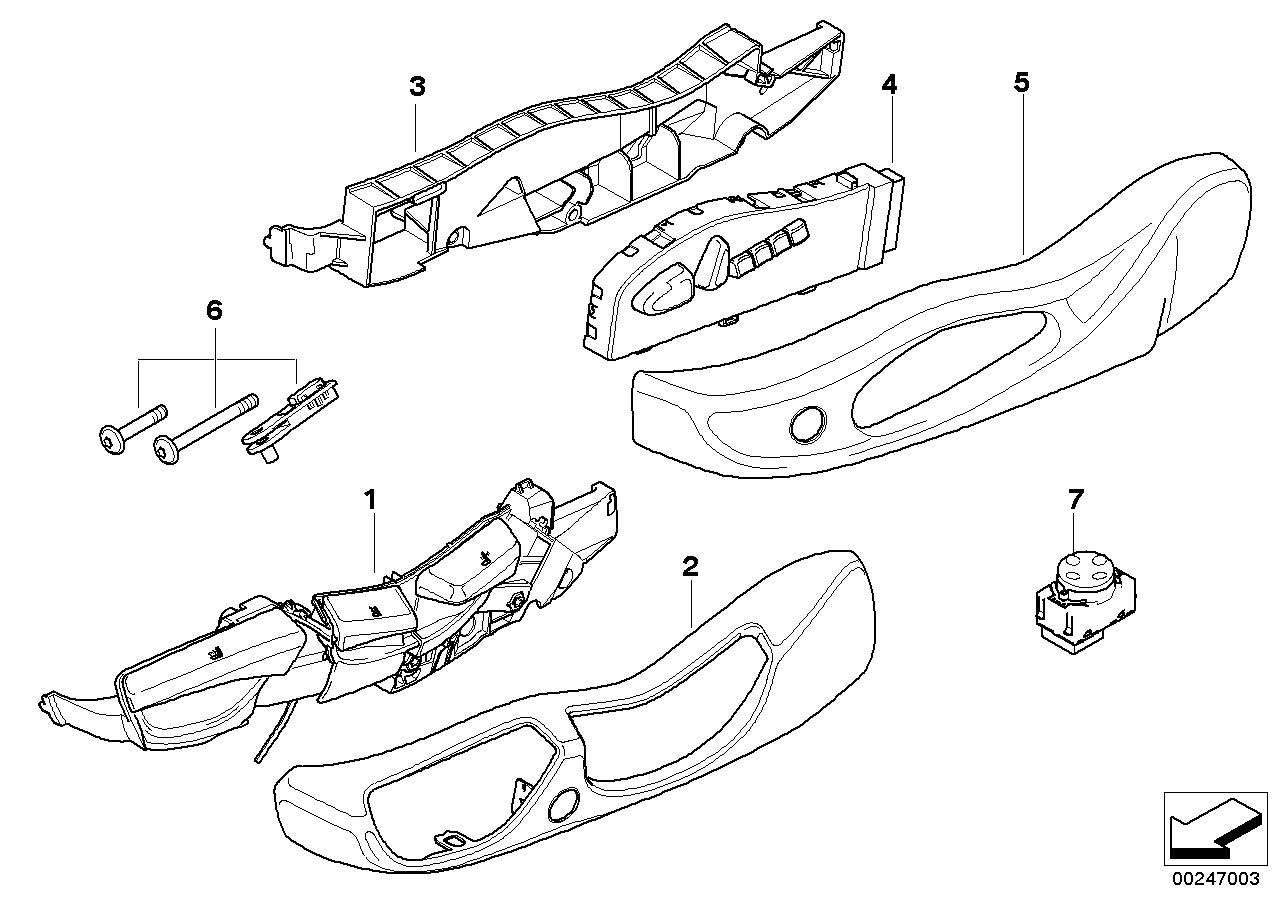 BMW 52103411362 Trim, Seat, Outer Right