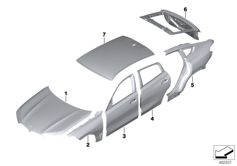 BMW 41008737622 SIDE PANEL, FRONT RIGHT