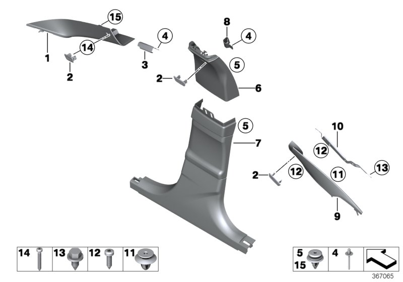 BMW 51438055627 TRIM, B-PILLAR, LEATHER, LOW