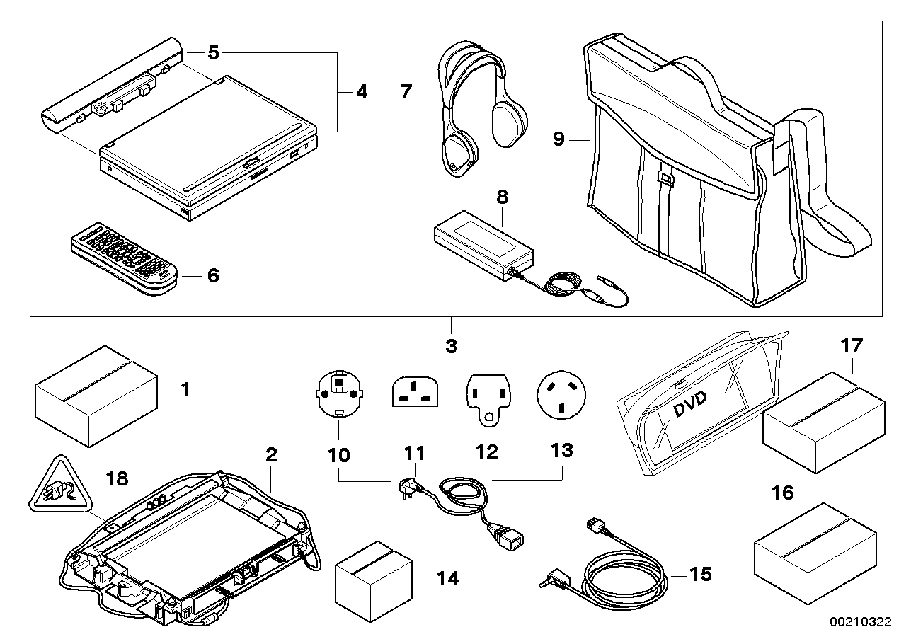 BMW 65120406657 Al.System Inst.Kit For Dvd Sys. Portable