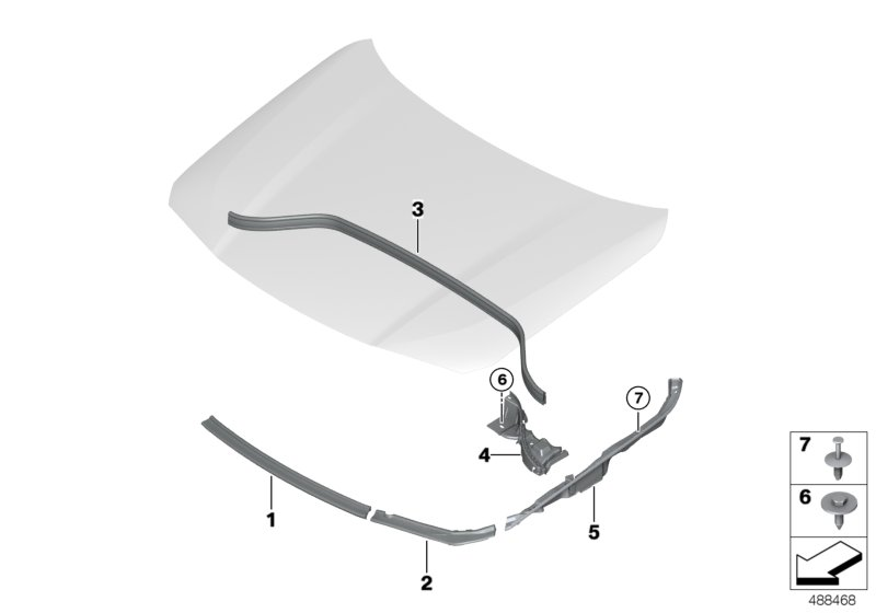 BMW 51765A04E72 SUPPORT, SEAL, RIGHT