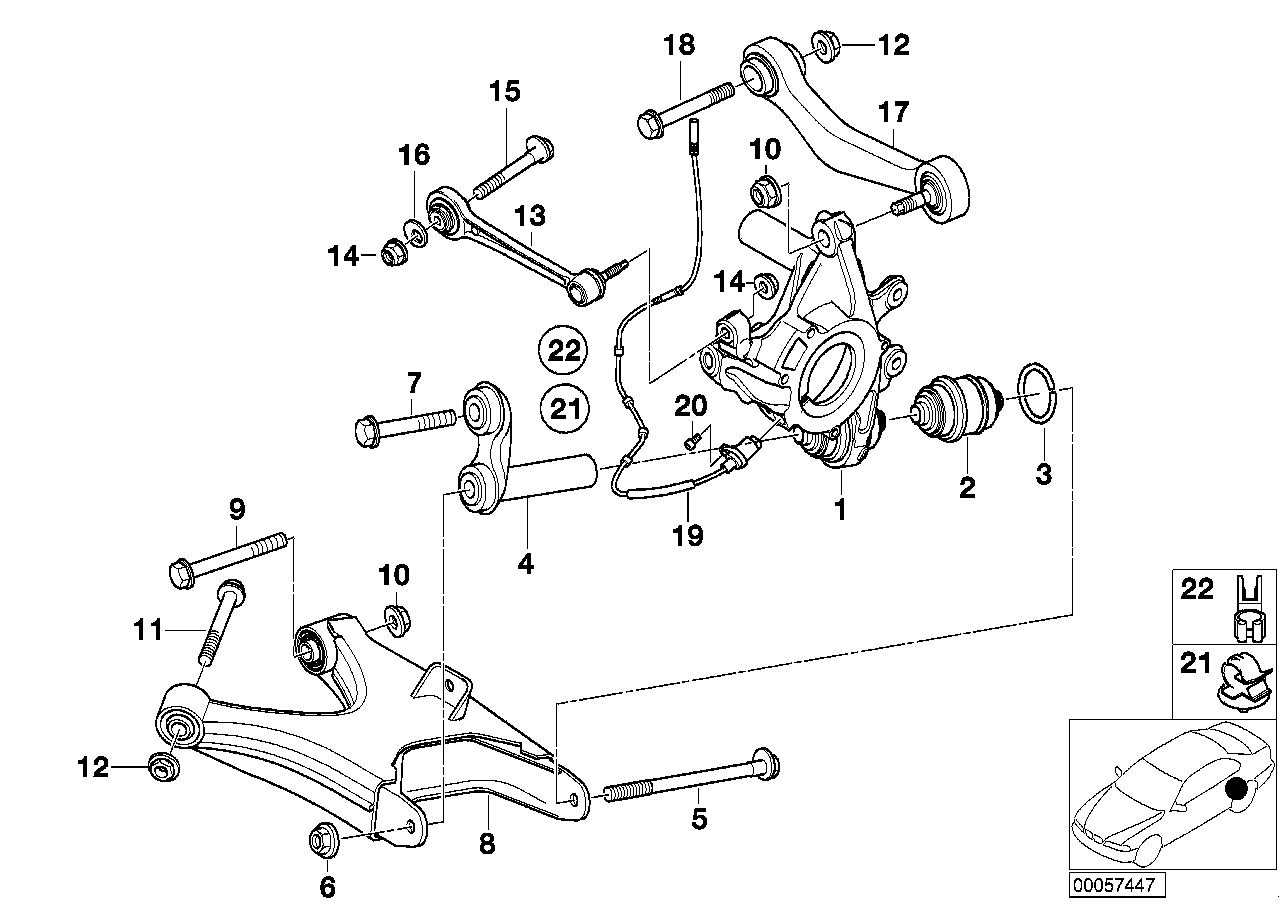 BMW 33326760392 Hex Screw With Collar