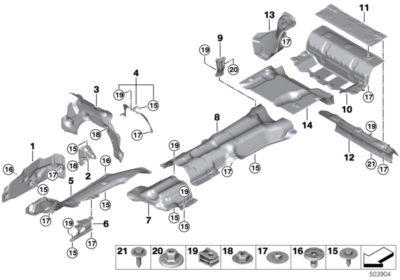 BMW 51487463518 HEAT SHIELD, REAR MUFFLER, F