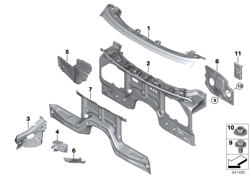 BMW 41117174370 Cross Member, Splash Wall