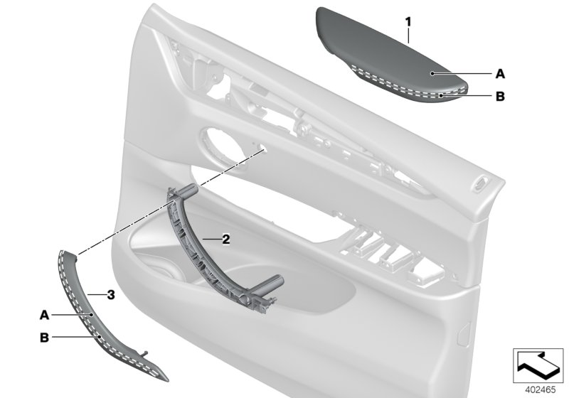 BMW 51427988459 COVER, INTERIOR HANDLE, LEAT